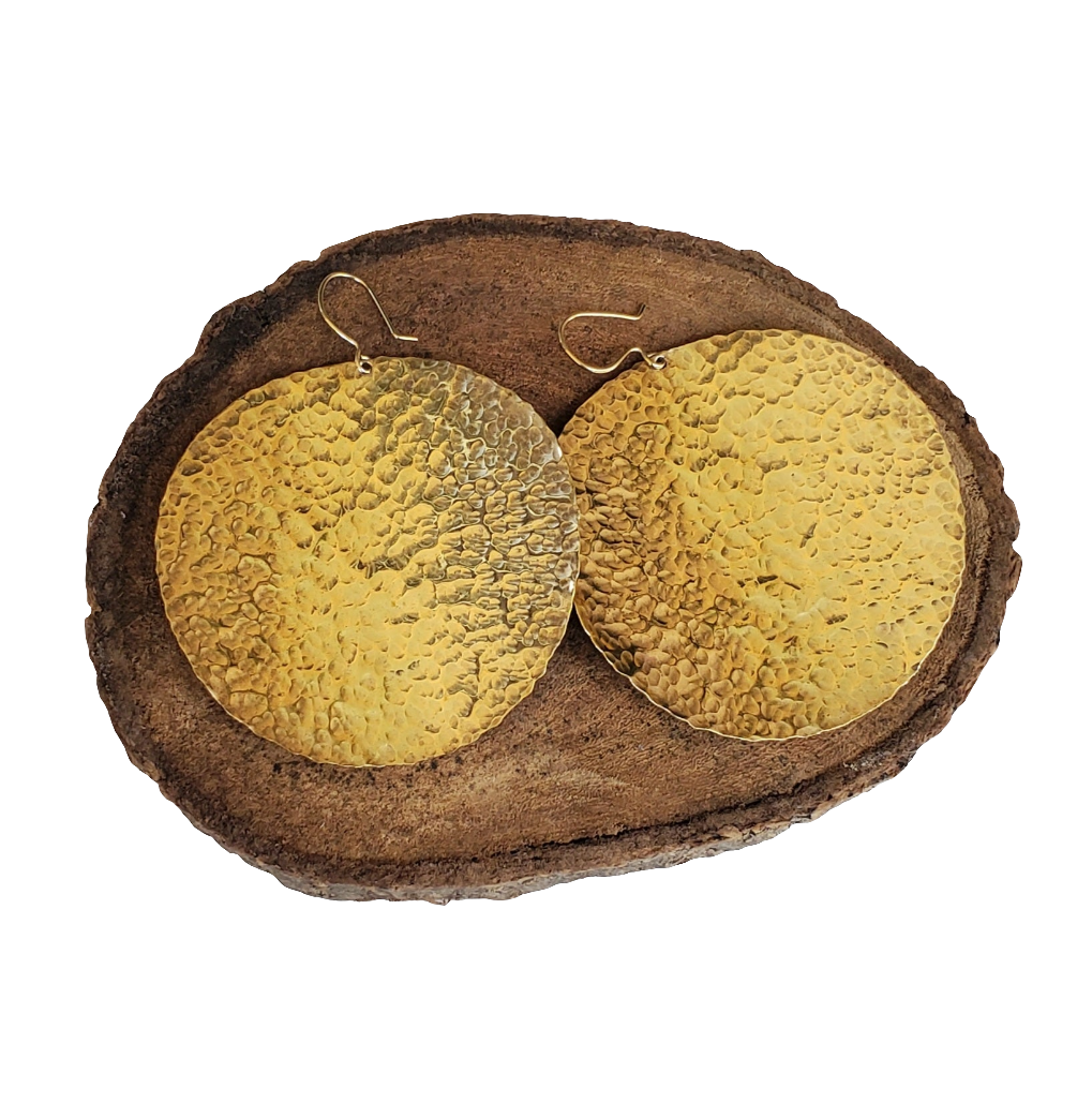 Hammered Round Earrings