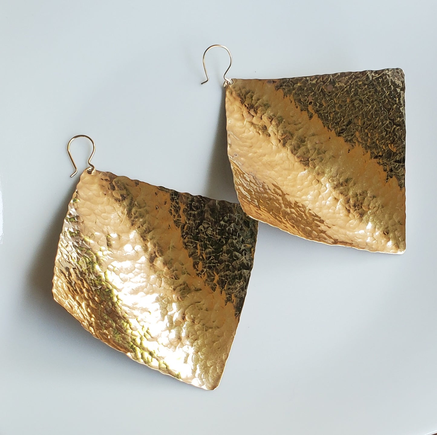 Hammered Diamond Earrings