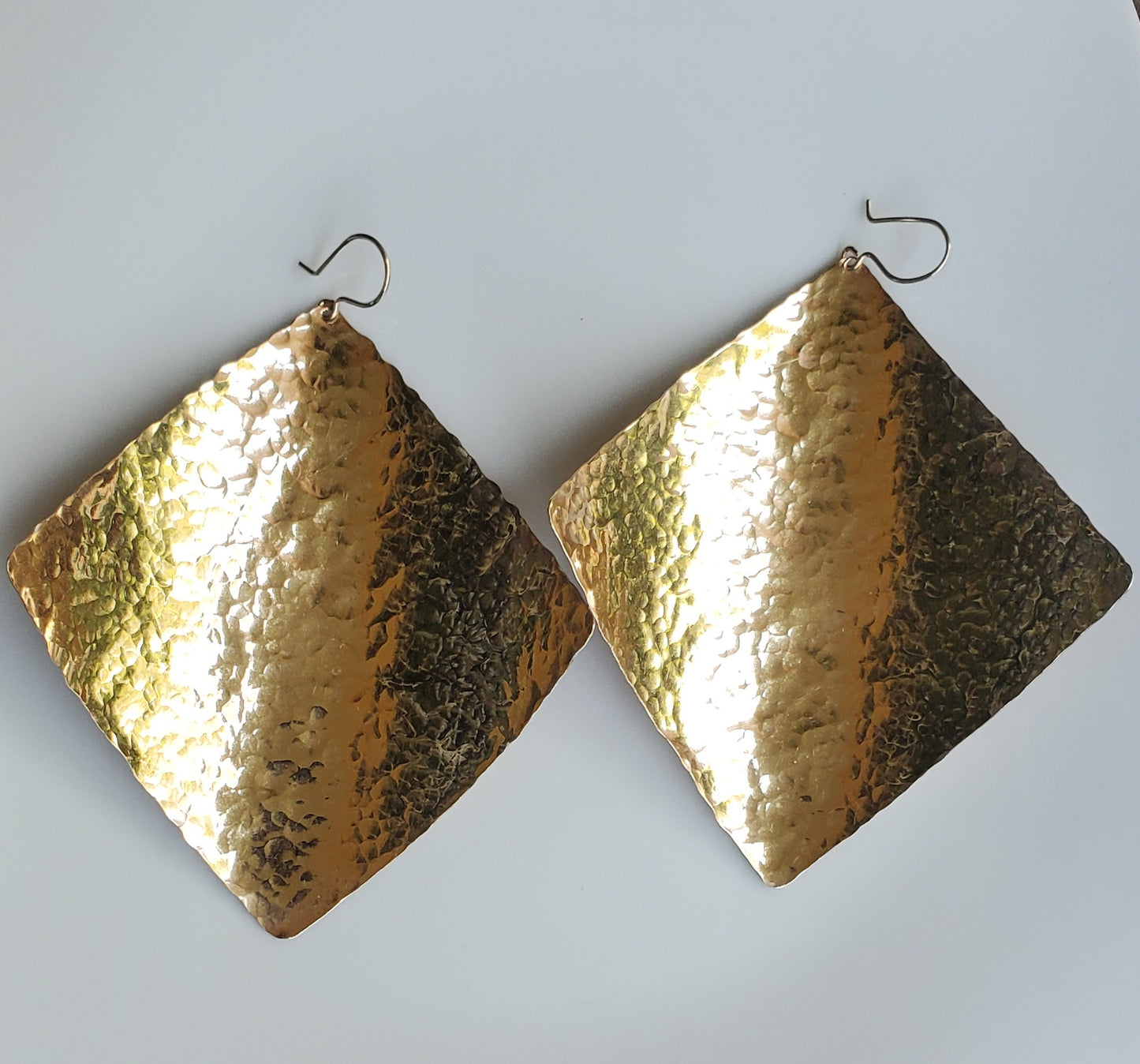 Hammered Diamond Earrings