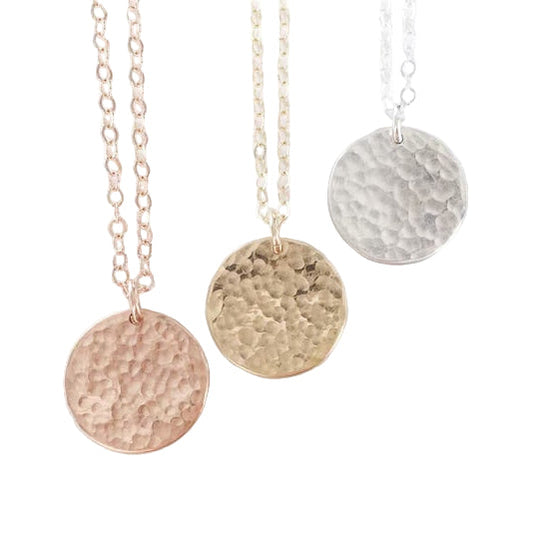 Hammered Disc Necklace